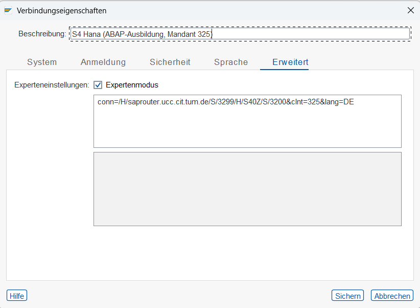 Konfiguration des Systems S06 im Java SAP Client