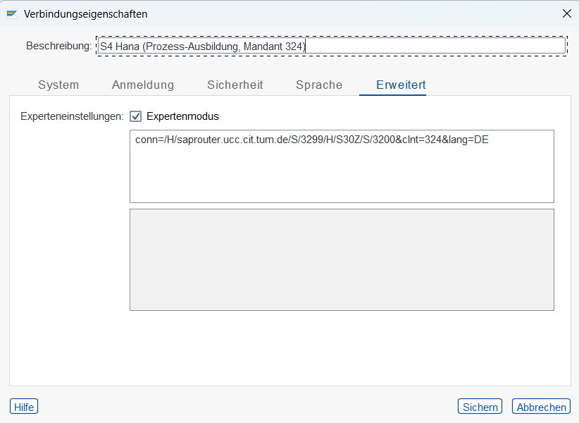 Konfiguration des Systems S87 im Java SAP Client