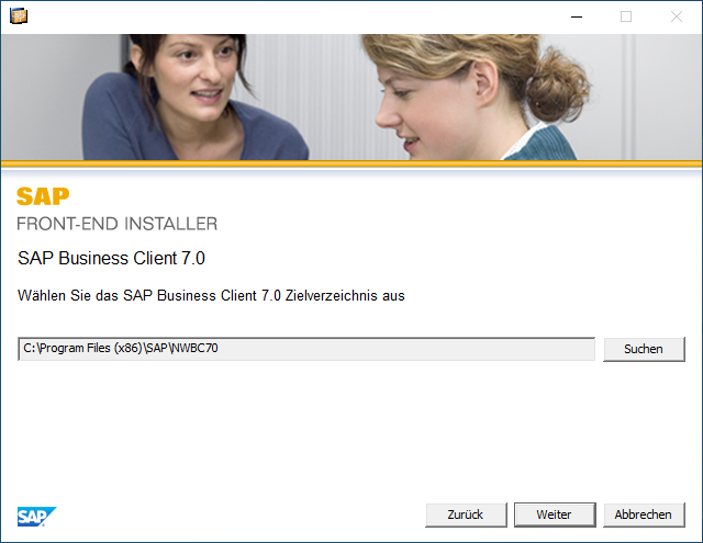 Installationspfad des SAP Business Client