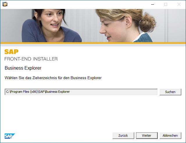 Installationspfad des Business Explorers